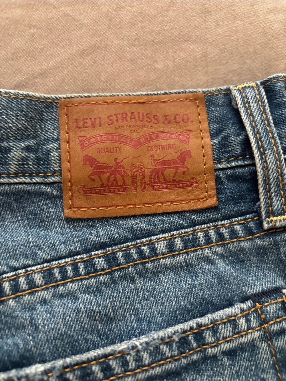 Classic Distressed Blue Denim Women’s Shorts